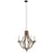 Brown Wood Rustic Candle Chandelier, 28" x 25" x 25"